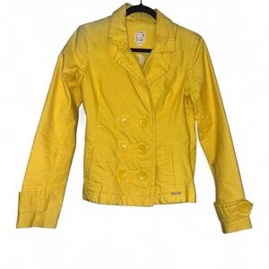 Roxy Yellow Napoleon/ Millitary Double Breasted Style 100% Cotton Jacket